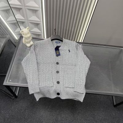 Premium Quality Ralph Lauren Sweaters Gray Embroidered Style