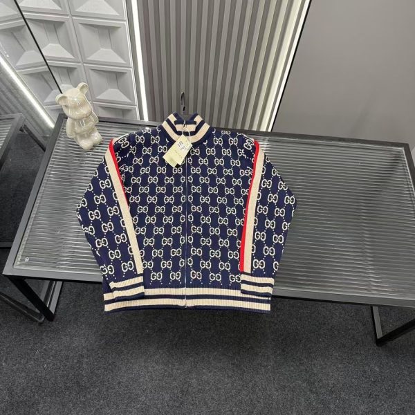 Premium Gucci Coat Navy Monogram Luxury