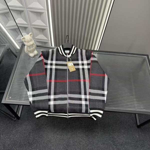 Best Selling Burberry Coat Black Striped Style