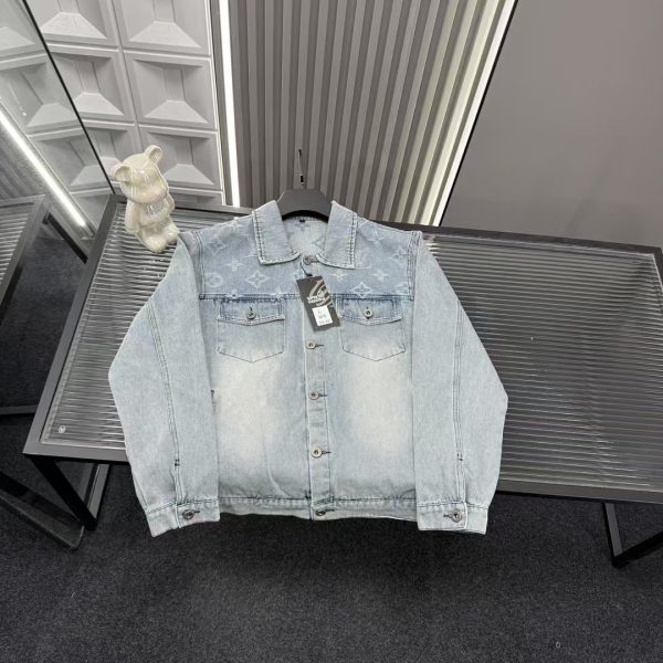 Luxury Louis Vuitton Jackets Blue Denim Washed Luxury