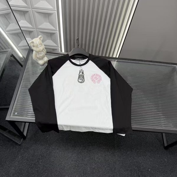 Premium Quality Chrome Hearts Long Sleeves Pink Leather Patchwork Luxury