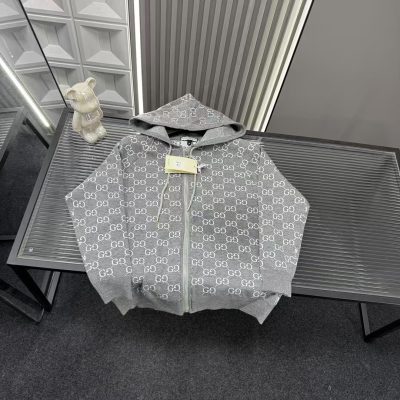 Premium Quality Gucci Coat Gray Jacquard Collection