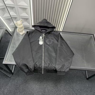 Best Selling Chrome Hearts Coat Black Embroidered Style