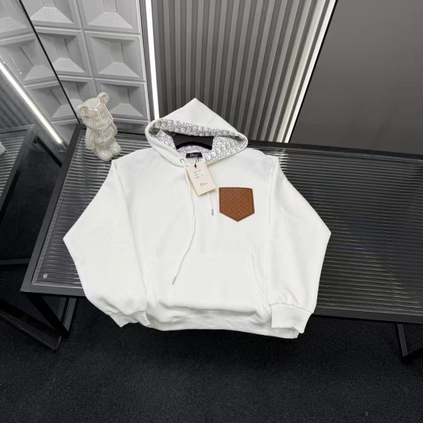 High Quality Dior Sweatshirts White Leather Embroidered Collection