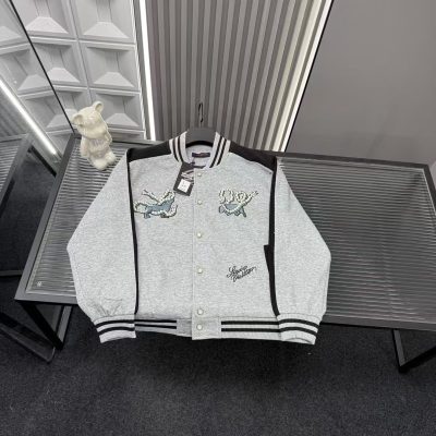 High Quality Louis Vuitton Jackets Gray Logo Luxury