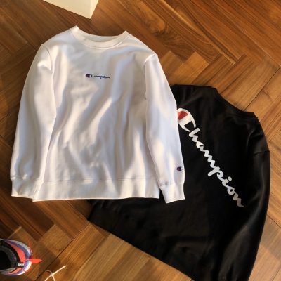 Luxury Champion Sweatshirts Black Fleece Logo Collection