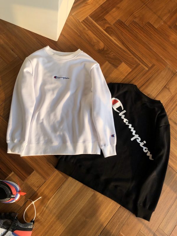 Luxury Champion Sweatshirts Black Fleece Logo Collection