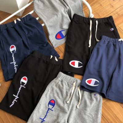 Premium Quality Champion Shorts Black Cotton Embroidery Style