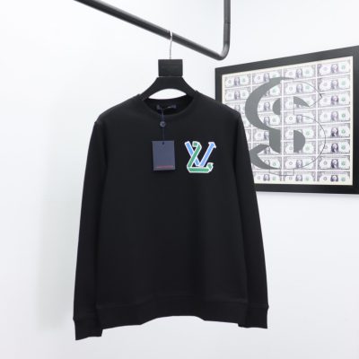 Premium Quality Louis Vuitton Hoodie Black Cotton Classic Collection