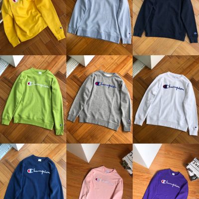 High Quality Champion Sweatshirts Yellow Cotton Embroidered Style