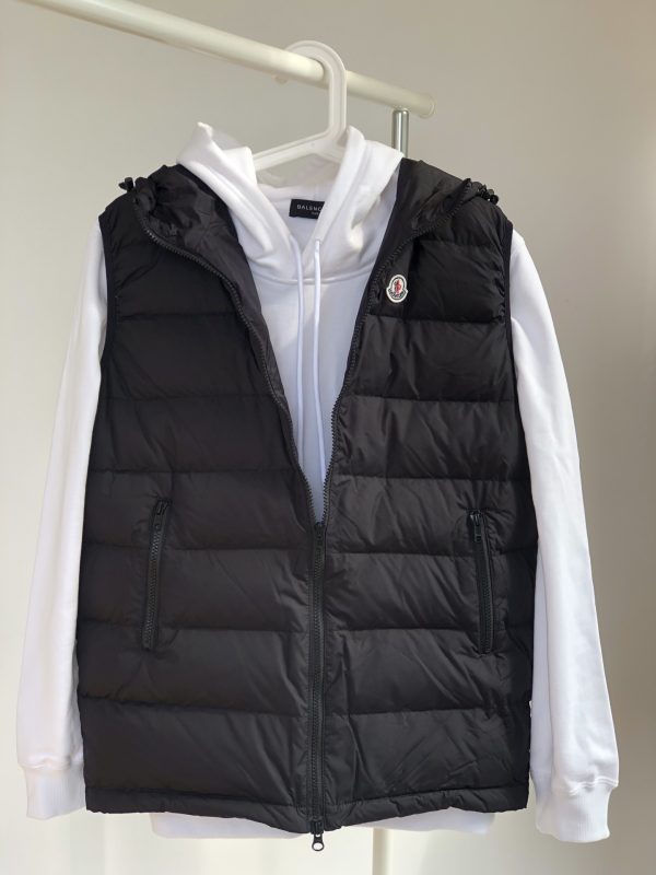 Premium Moncler Vest Black Satin Luxury