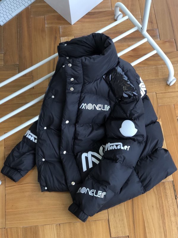 Luxury Moncler Down Jackets Black Leather Print Luxury