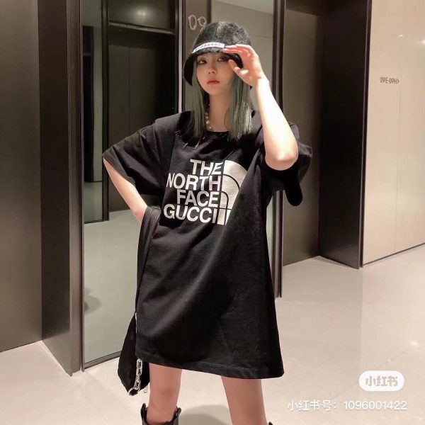 High Quality Gucci Short Sleeves Black Cotton Print Luxury