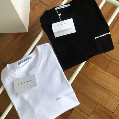 High Quality Alexander Wang Short Sleeves White Logo Collection