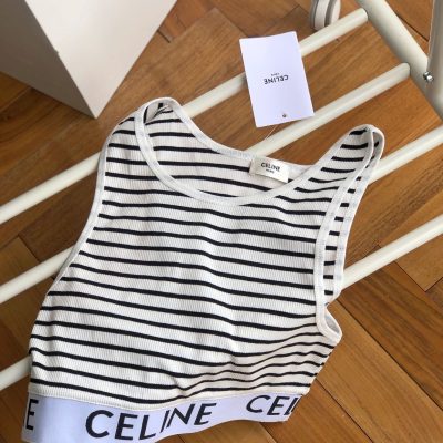 High Quality Celine Suspenders Striped Style