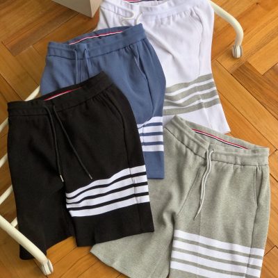 High Quality Thom Browne Shorts Black Patchwork Style