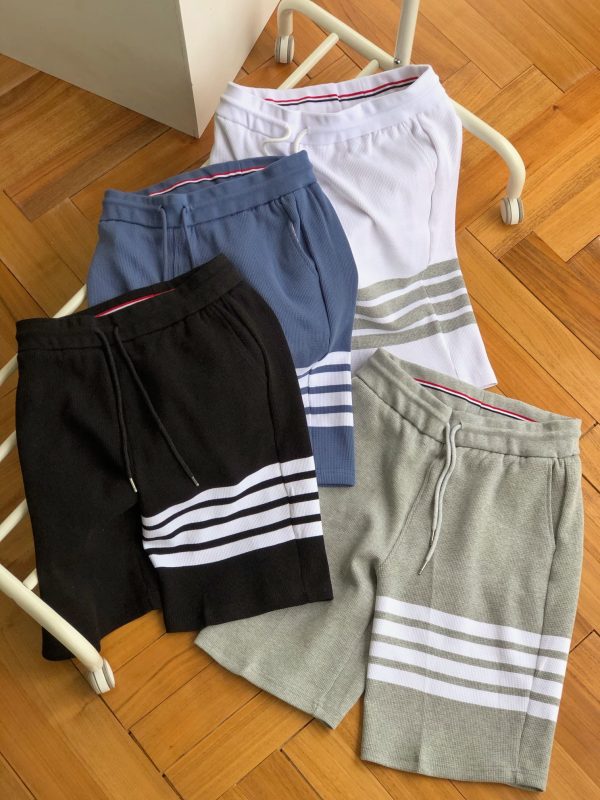 High Quality Thom Browne Shorts Black Patchwork Style