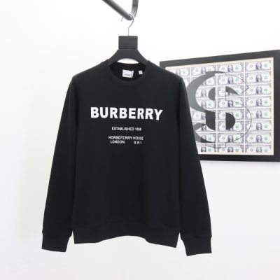 High Quality Burberry Hoodie Black Cotton Classic Luxury