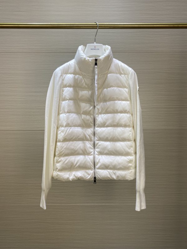 Luxury Moncler Down Jackets Black Knit Patchwork Collection