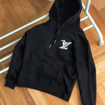 Premium Quality Louis Vuitton Sweatshirts Black Embroidered Collection