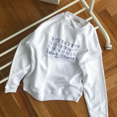 Premium Quality Margiela Hoodie White Embroidery Style