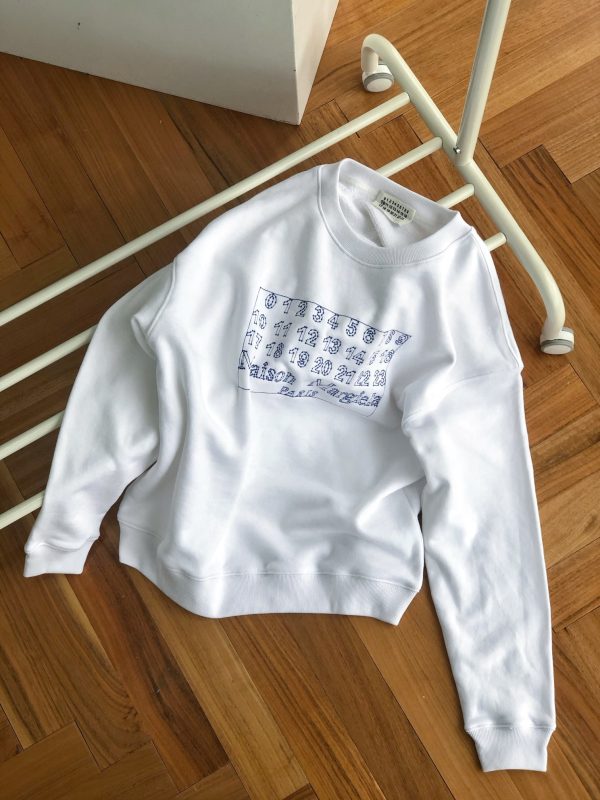 Premium Quality Margiela Hoodie White Embroidery Style