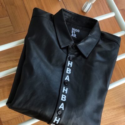 Premium Hood By Air Shirts Black Leather Logo Collection