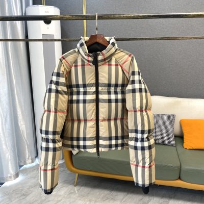 Luxury Burberry Down Jacket Khaki Polyester Elegant Luxury