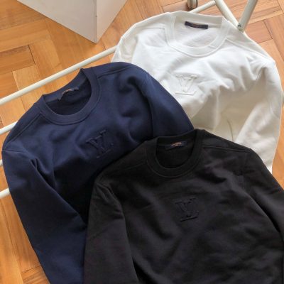 Best Selling Louis Vuitton Sweatshirts Black Cotton Logo Collection