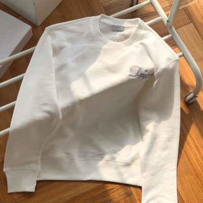 Premium Quality Dior Sweatshirts White Cotton Embroidery Collection