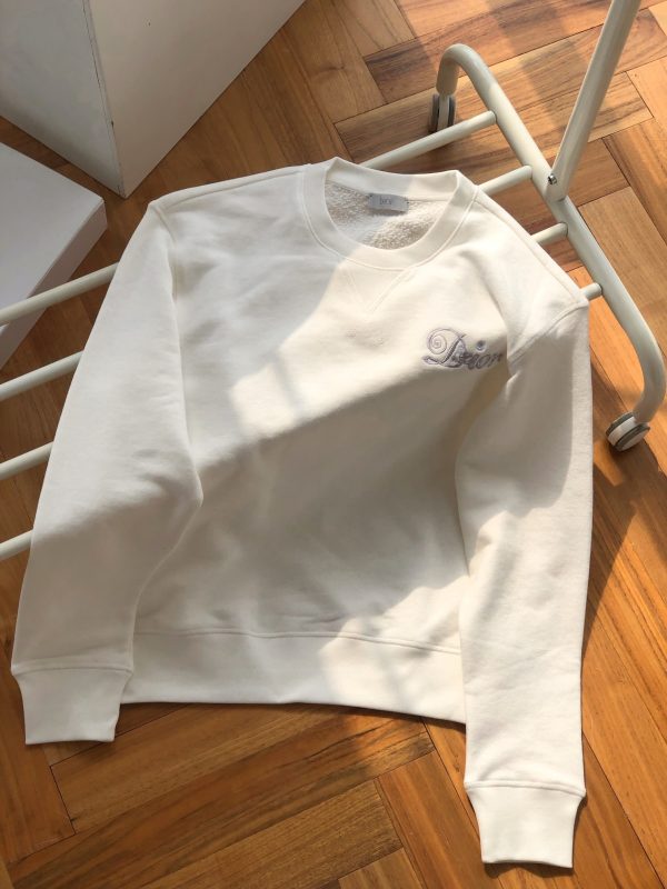 Premium Quality Dior Sweatshirts White Cotton Embroidery Collection