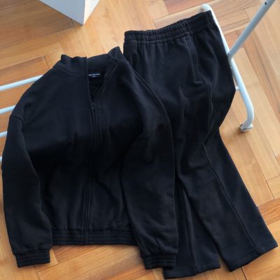 Premium Balenciaga Sweatshirt Black Cotton Embroidery Collection
