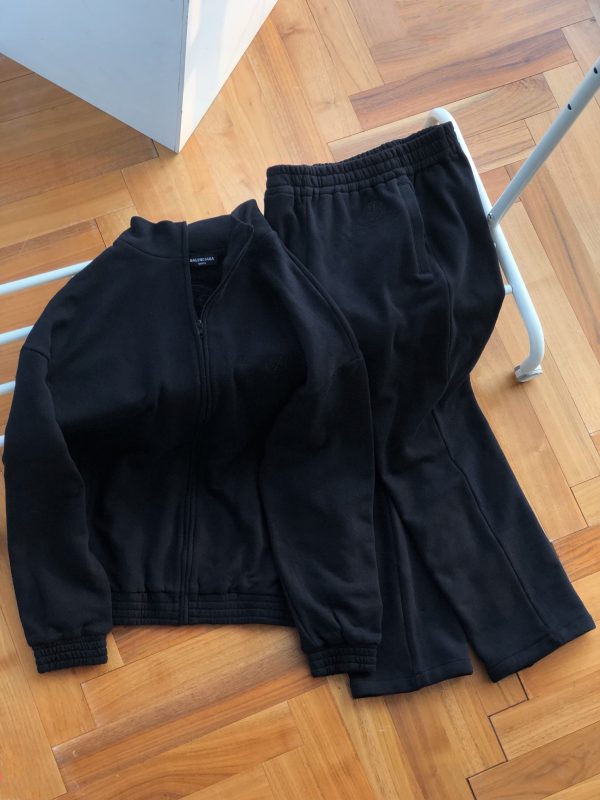Premium Balenciaga Sweatshirt Black Cotton Embroidery Collection