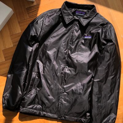 High Quality Coach Jacket Black Polyester Checkered Collection