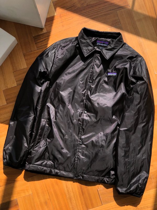 High Quality Coach Jacket Black Polyester Checkered Collection