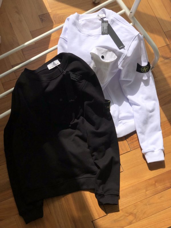 Premium Quality Stone Island Sweatshirts White Washed Style
