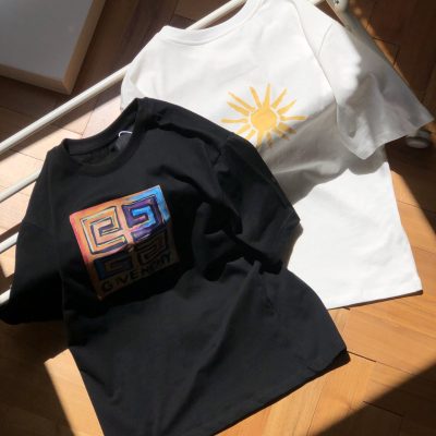 Premium Givenchy Short Sleeves Black Cotton Logo Luxury