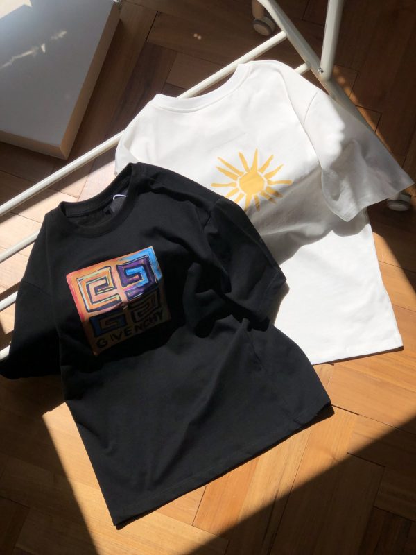 Premium Givenchy Short Sleeves Black Cotton Logo Luxury