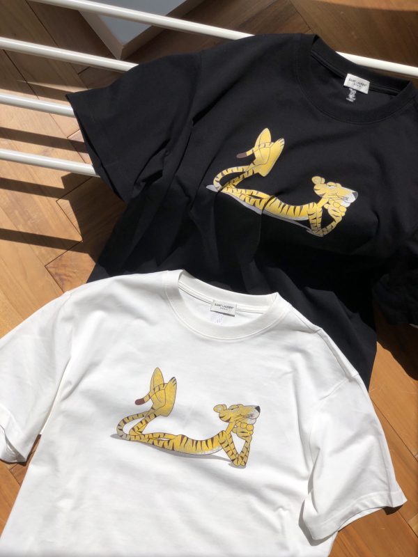 Best Selling Saint Laurent Short Sleeves White Logo Style