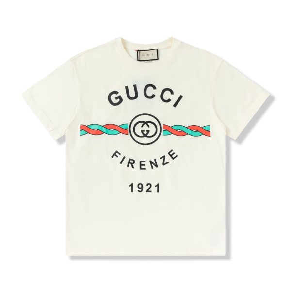 Premium Quality Gucci Short Sleeves Beige Print Style
