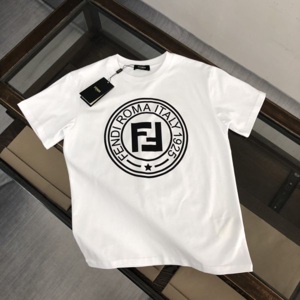 Best Selling Fendi Short Sleeves White Cotton Breathable Collection