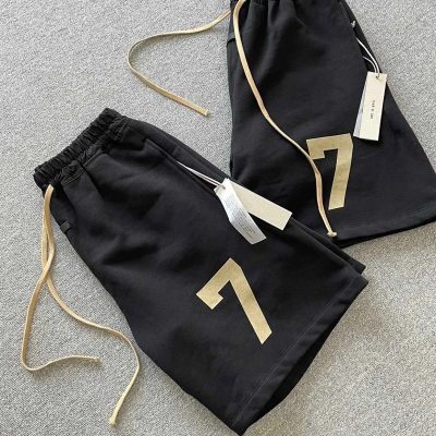Premium Quality Fear Of God Shorts Black Cotton Vintage Collection