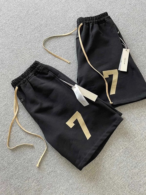 Premium Quality Fear Of God Shorts Black Cotton Vintage Collection