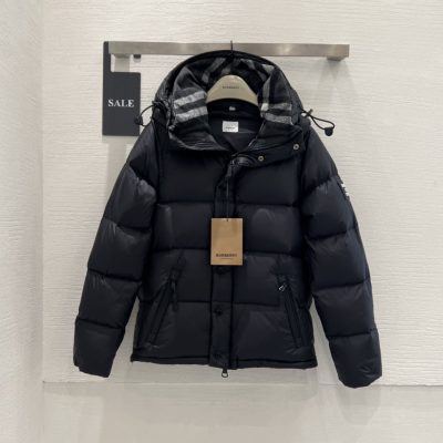 High Quality Burberry Down Jackets Black Vintage Style