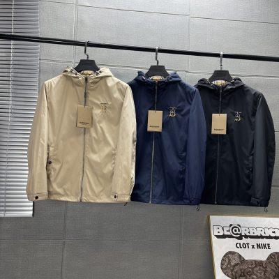 High Quality Burberry Coat Black Polyester Classic Collection