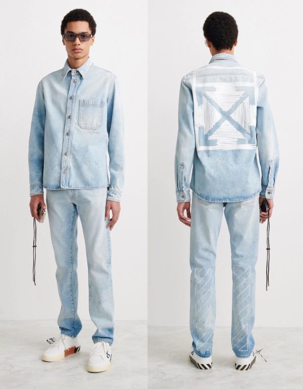 Luxury Off-White Shirts White Denim Vintage Luxury