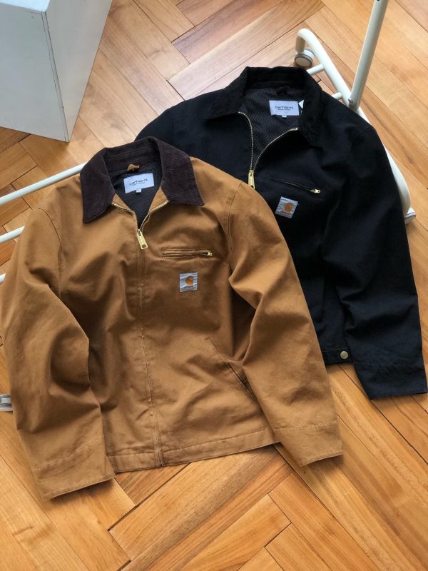 Luxury Carhartt Coat Black Cotton Washed Collection
