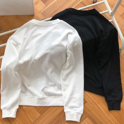 Premium Quality Loewe Sweatshirts Black Cotton Embroidered Style