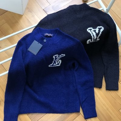High Quality Louis Vuitton Sweater Black Wool Washed Luxury