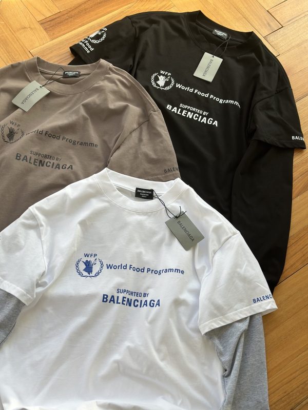 Premium Quality Balenciaga Long Sleeves White Cotton Patchwork Style